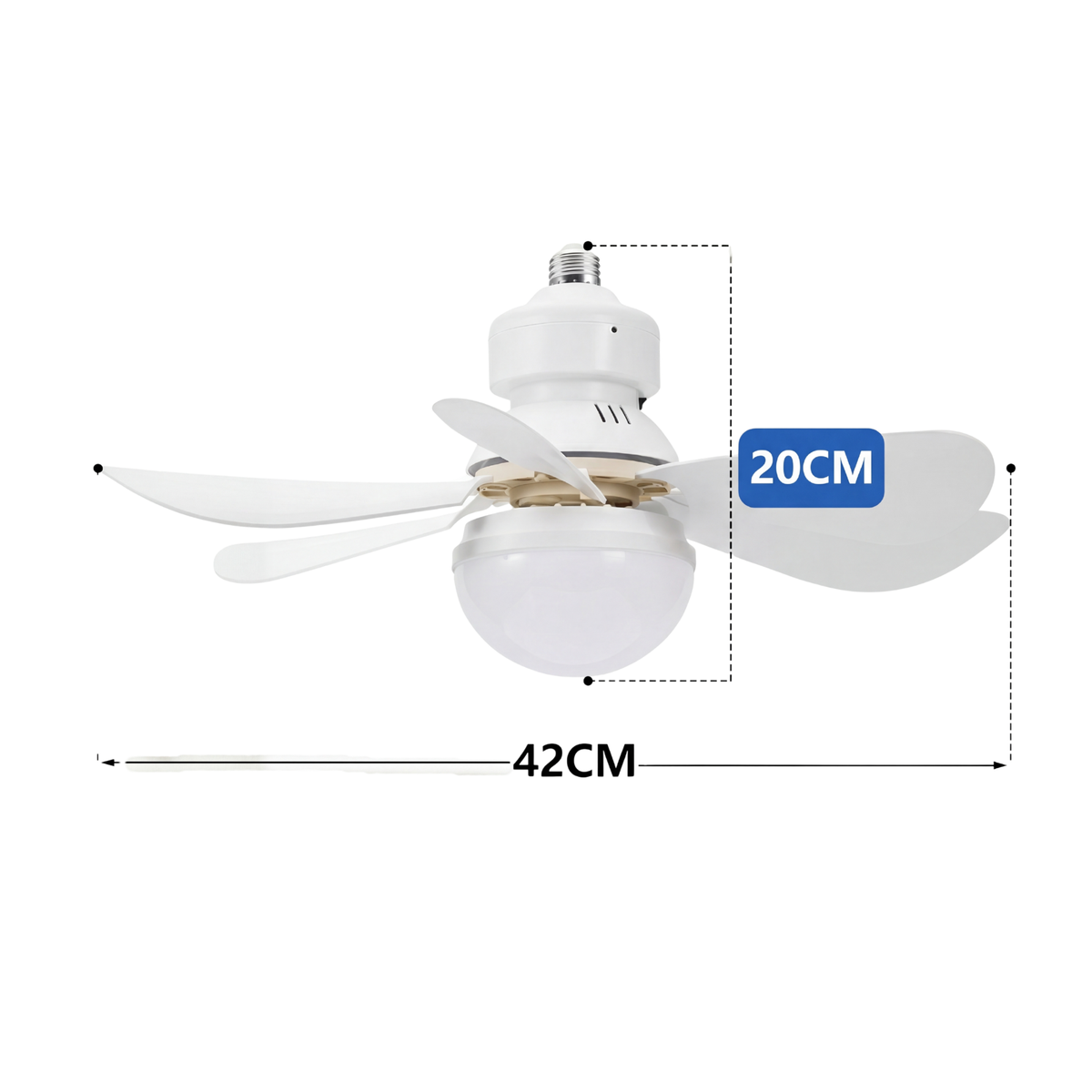 Ventilateur de Plafond LED 30W E27 Avec Télécommande